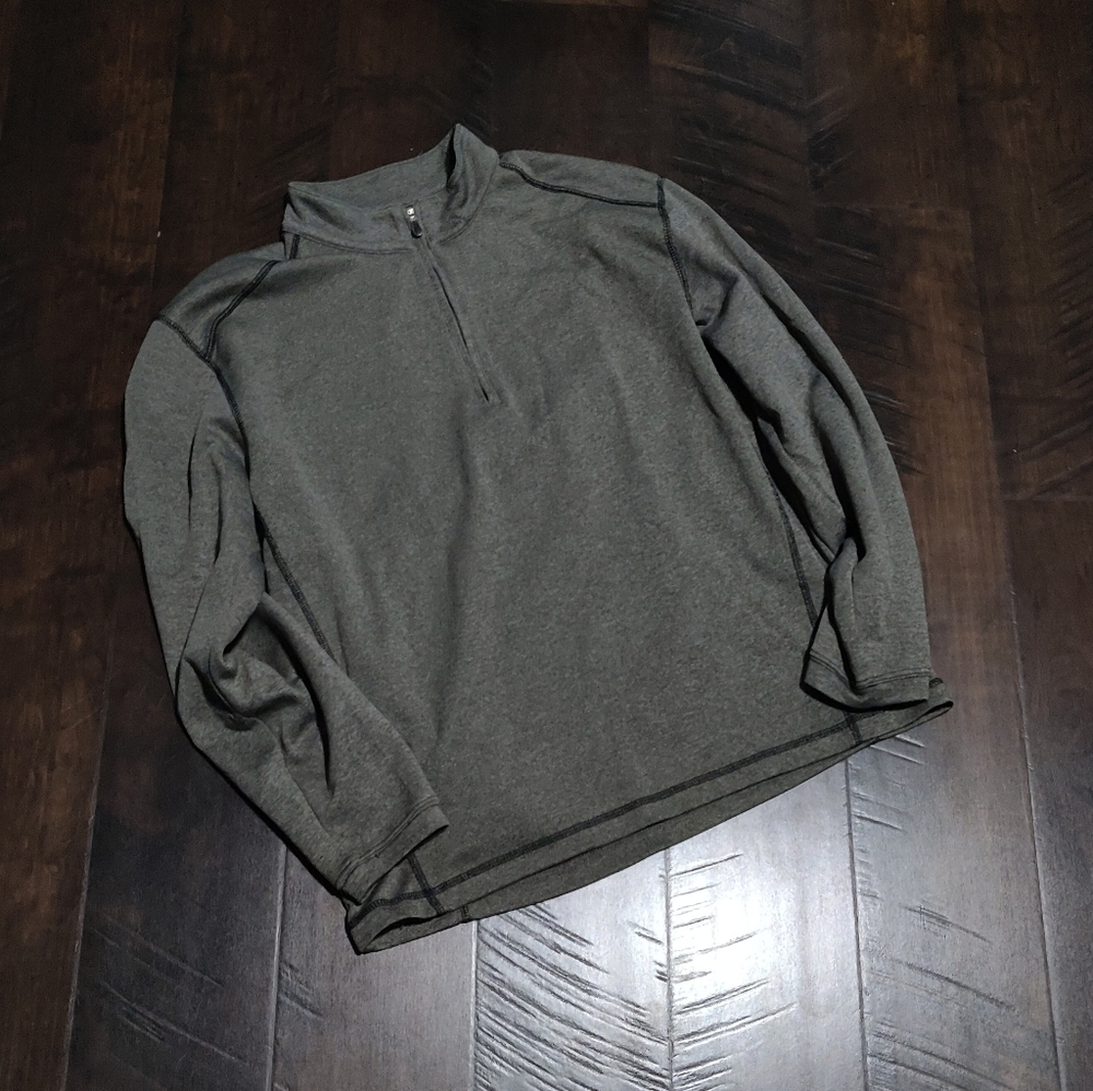 Mens Tech Fleece Pullover Medium Gray Half Zip